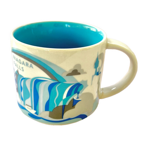 Starbucks Niagara Falls Blue White 2014 Mug You Are Here Collection Ceramic